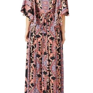 Floral Maxi Dress in Black and Pink